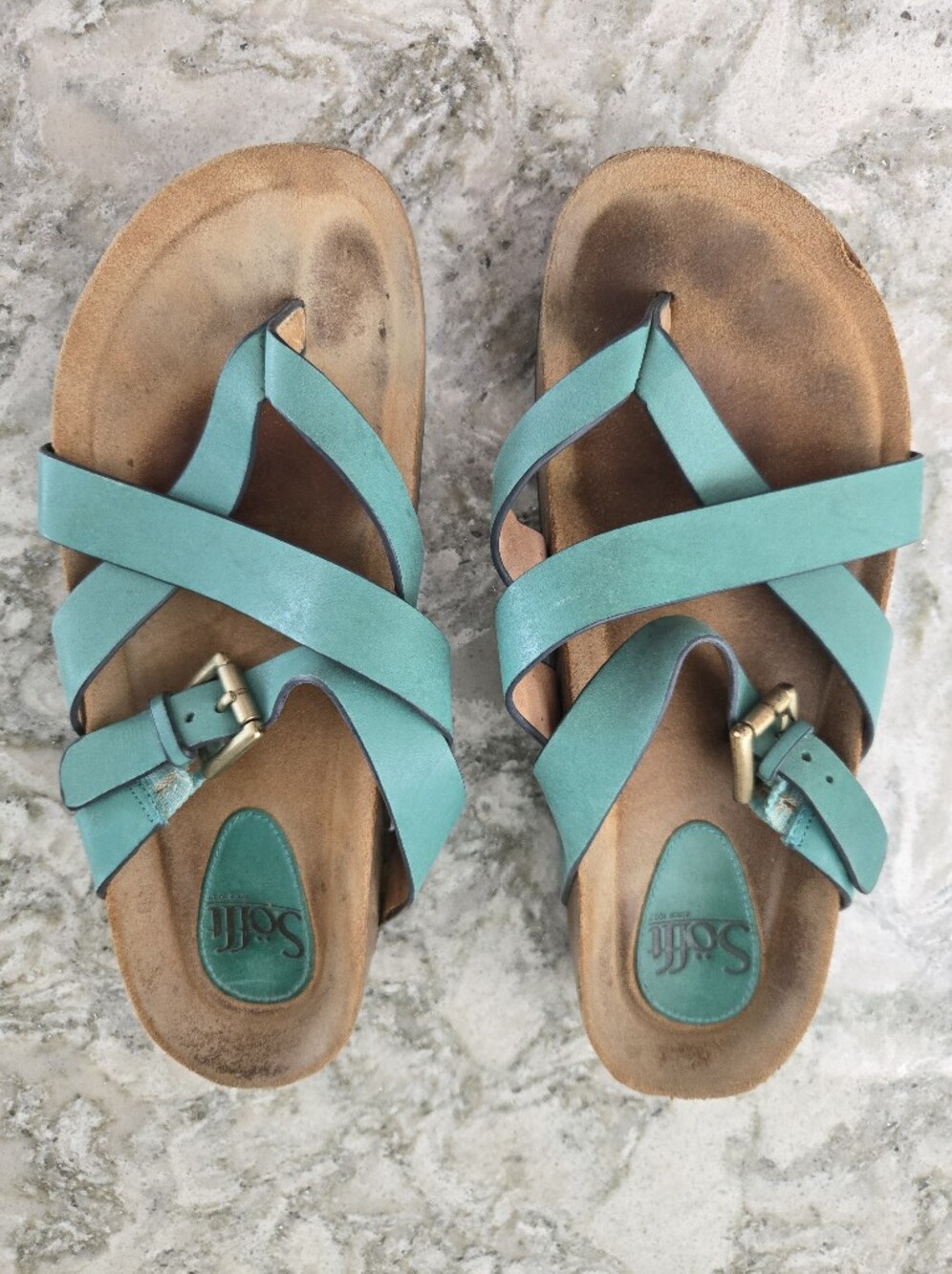 Sofft Leather Strappy Footbed Sandals